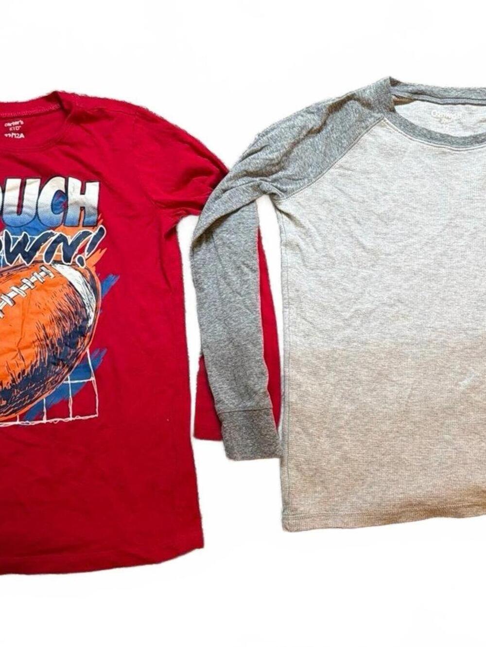 Carter's & OshKosh B'gosh Kid Boys 12 (Large) Red Gray Long Sleeve Shirts